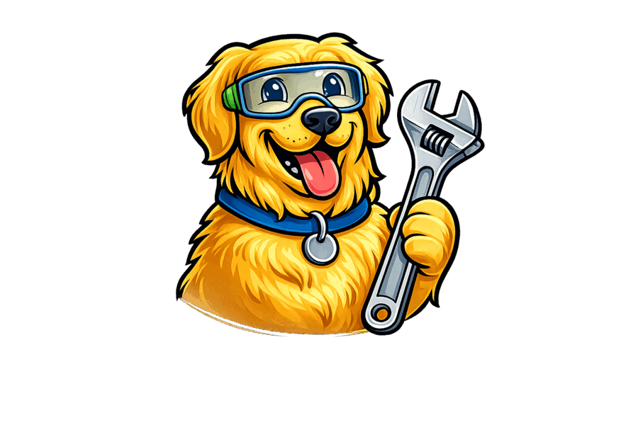 Top Dog Garage Doors mascot — veteran-owned Atlanta garage door company